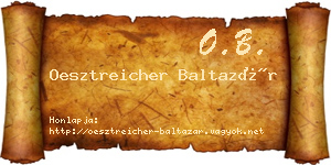 Oesztreicher Baltazár névjegykártya
